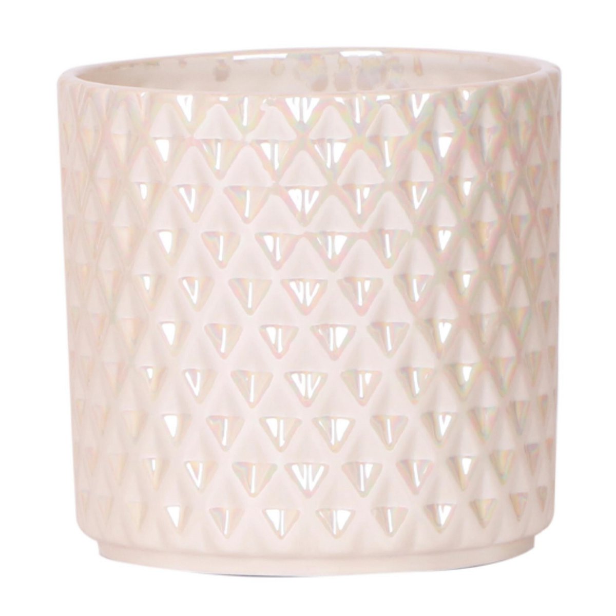 Travertine Diamond Pearl bloempot voor orchidee – keramische sierpot Ø12 cm