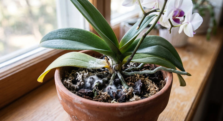 Witte schimmel op orchidee: wat nu?