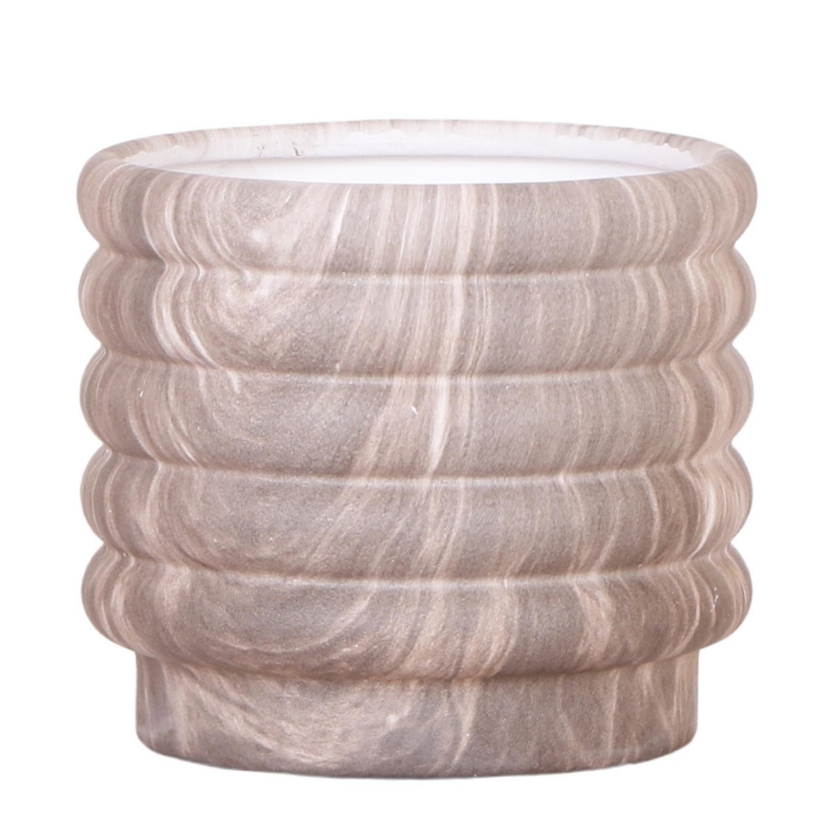 Marble Dark bloempot voor orchidee – keramische sierpot Ø12 cm