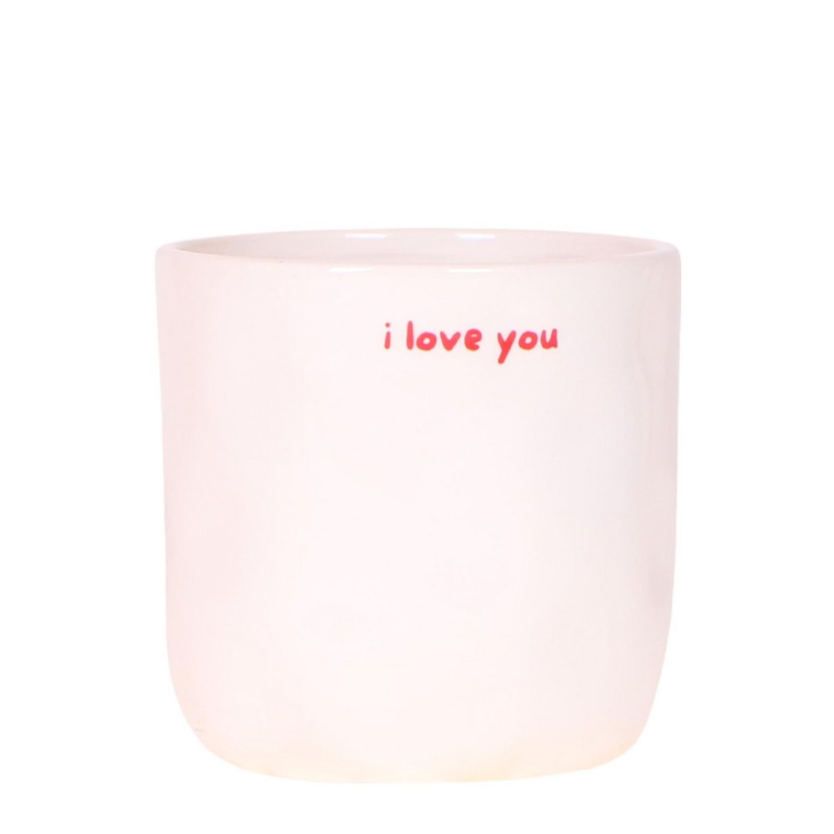 Witte I Love You bloempot voor orchidee – keramische sierpot Ø9 cm