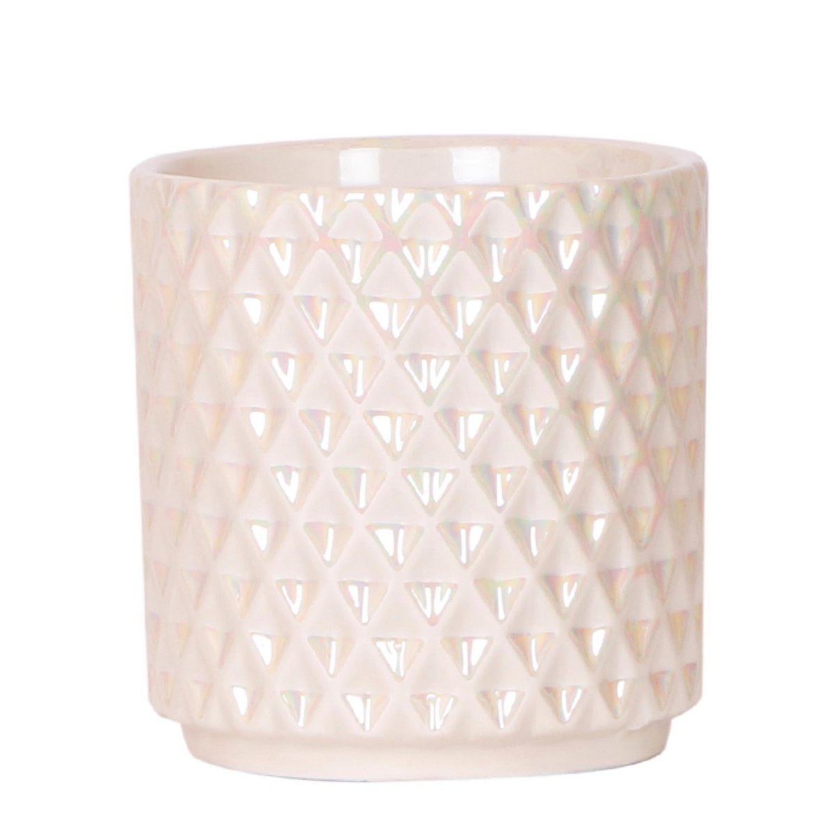 Travertine Diamond Pearl bloempot voor orchidee – keramische sierpot Ø9 cm