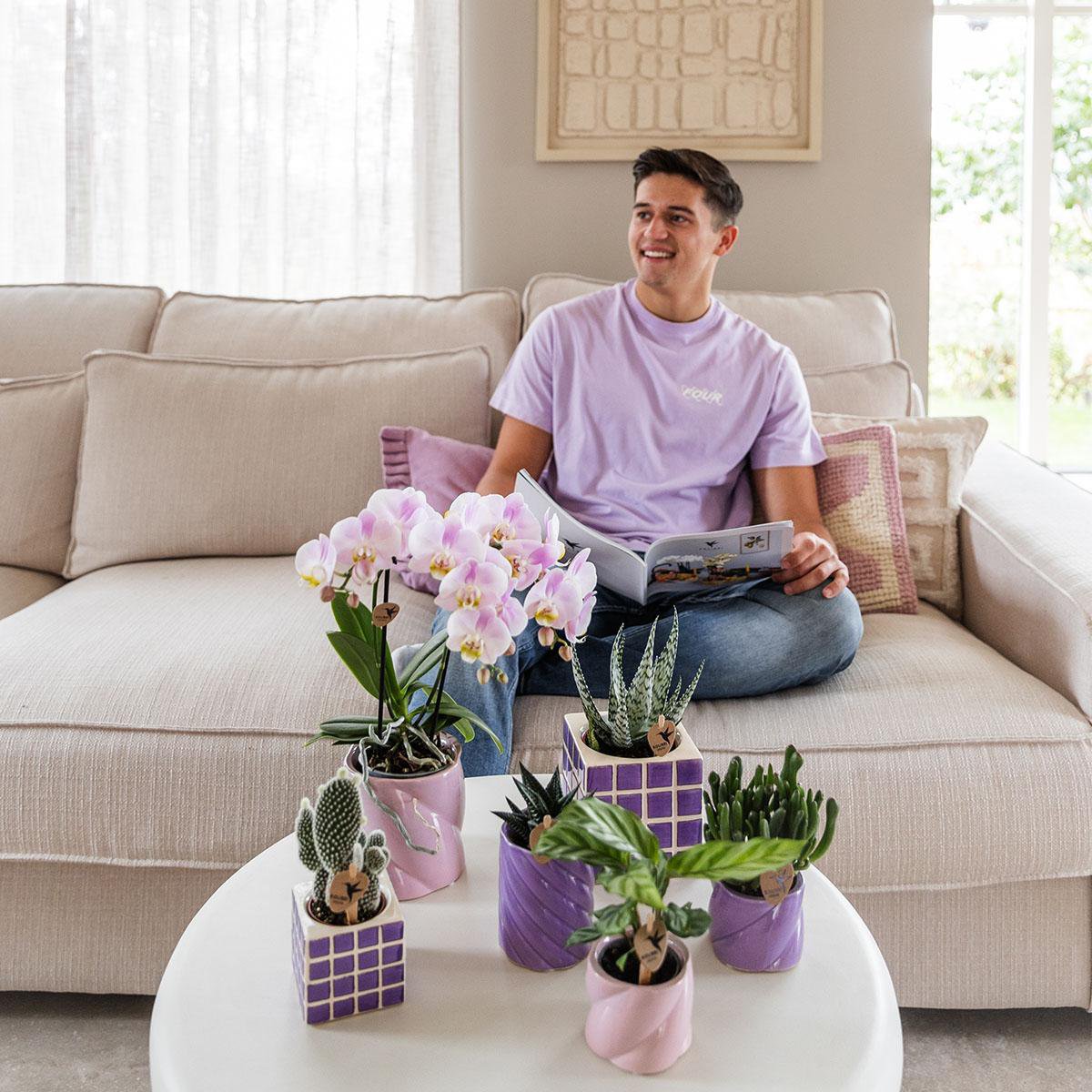 Roze Candy bloempot voor orchidee – keramische sierpot Ø9 cm