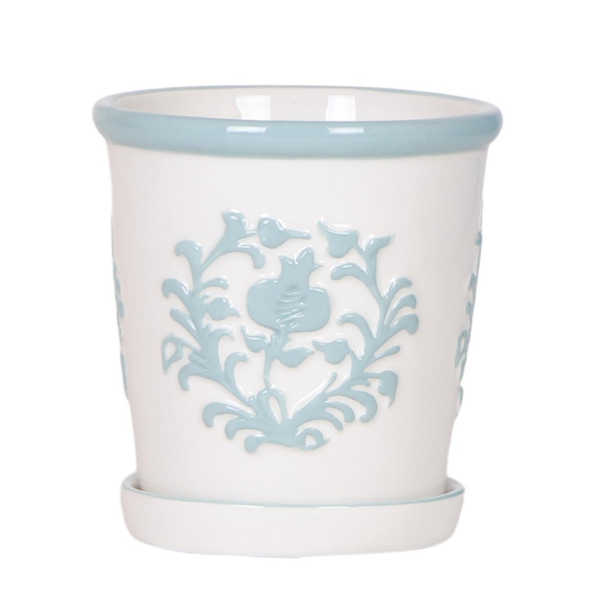 Turquoise Malaga bloempot voor orchidee – keramische sierpot Ø9 cm