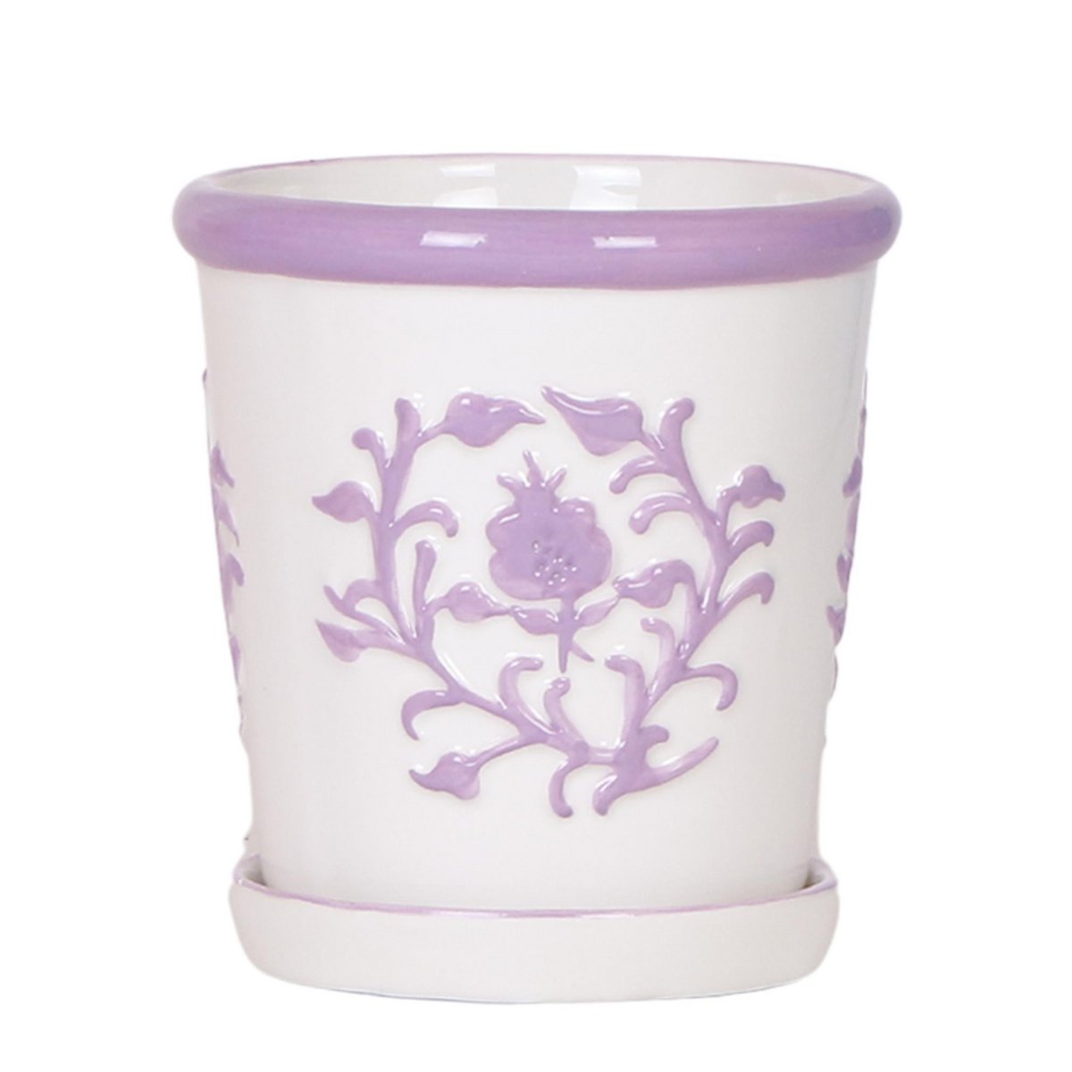 Lila Malaga bloempot voor orchidee – keramische sierpot Ø9 cm