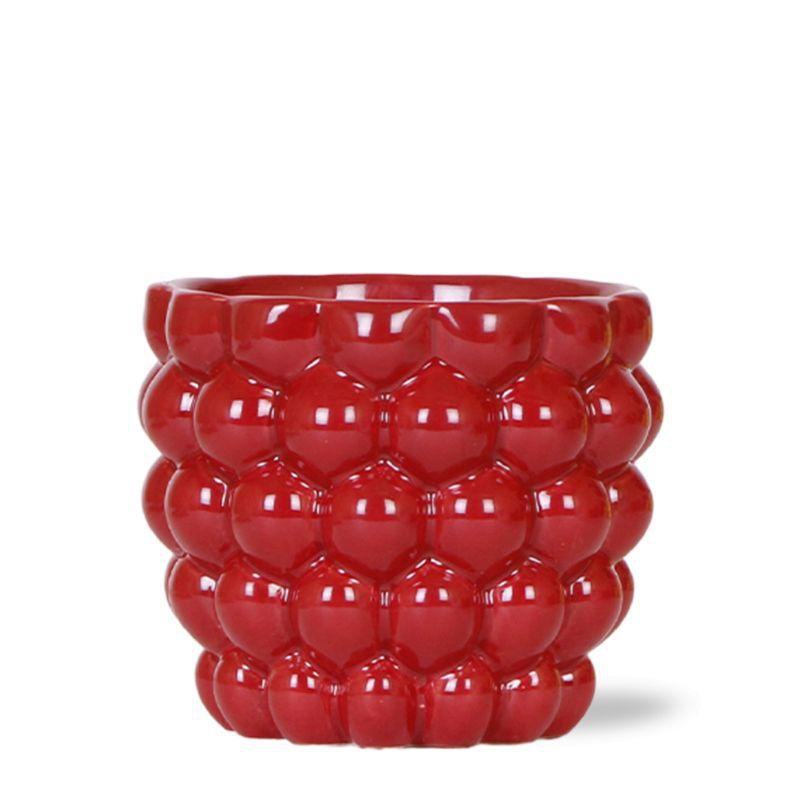 Rode Berry bloempot voor orchidee – keramische sierpot Ø12 cm