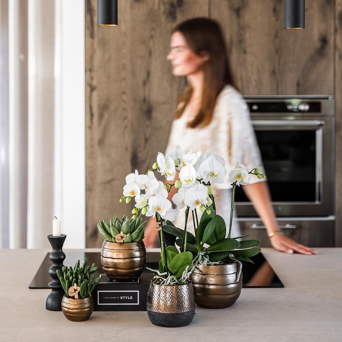 Koperen Elite bloempot voor orchidee – keramische sierpot Ø9 cm