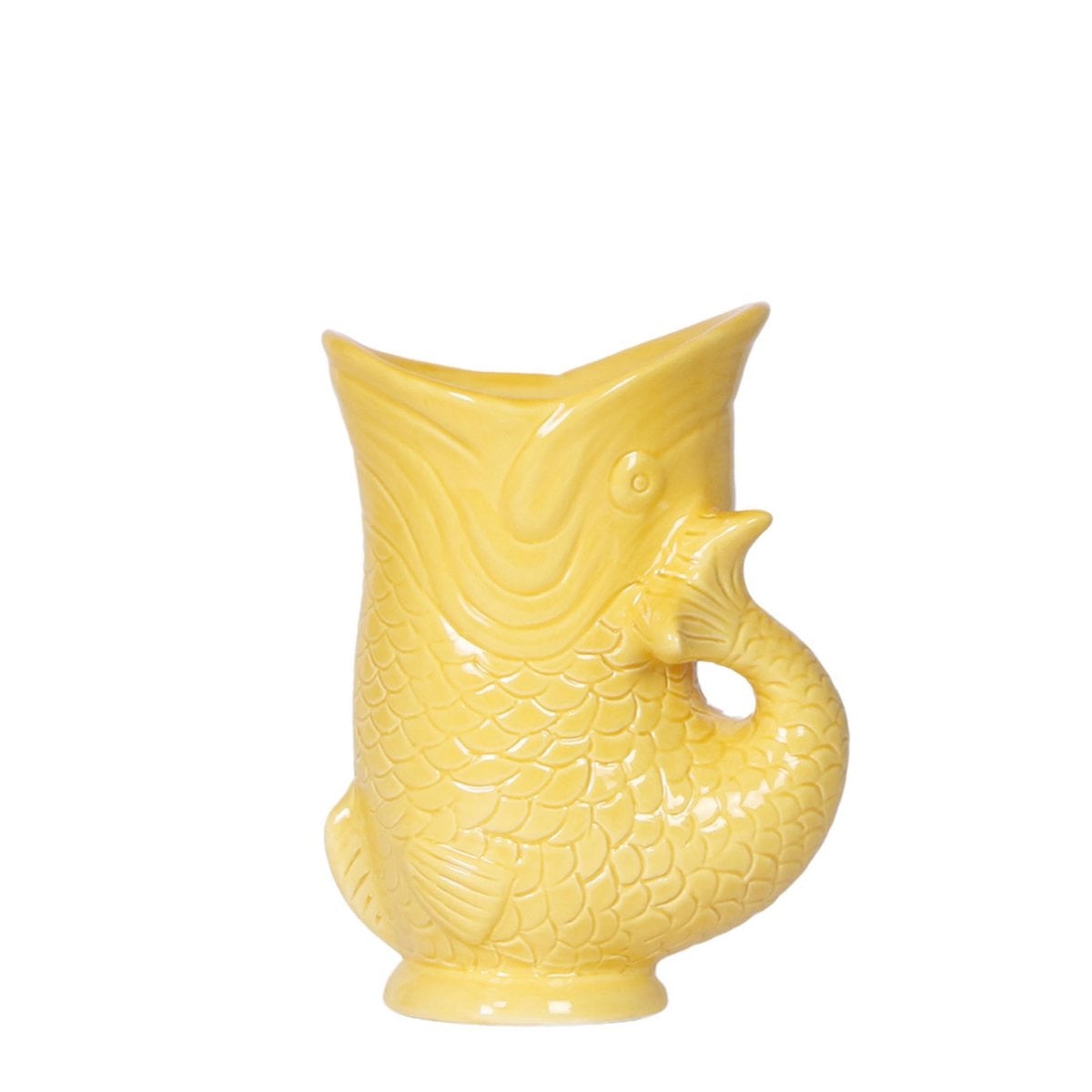 Gele Fish bloempot voor orchidee – keramische sierpot Ø9 cm
