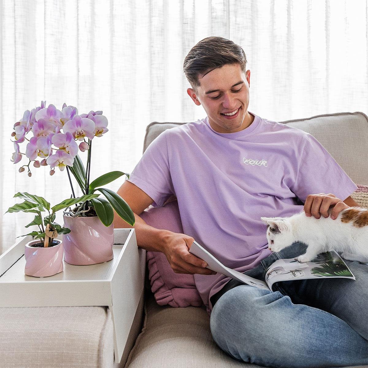 Roze Candy bloempot voor orchidee – keramische sierpot Ø9 cm