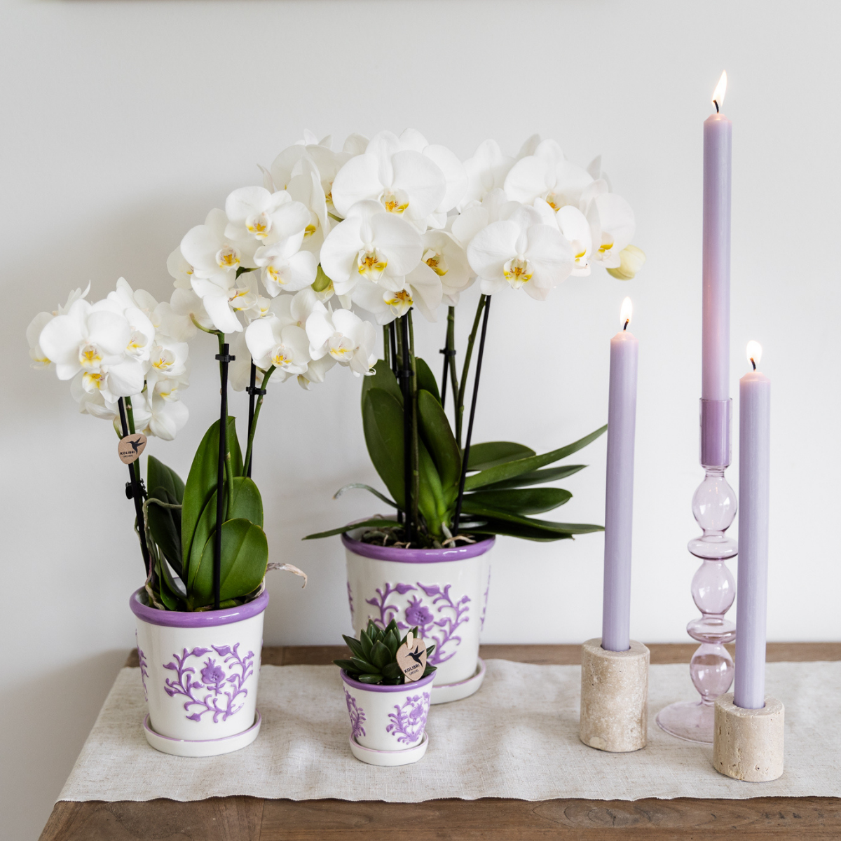 Lila Malaga bloempot voor orchidee – keramische sierpot Ø9 cm