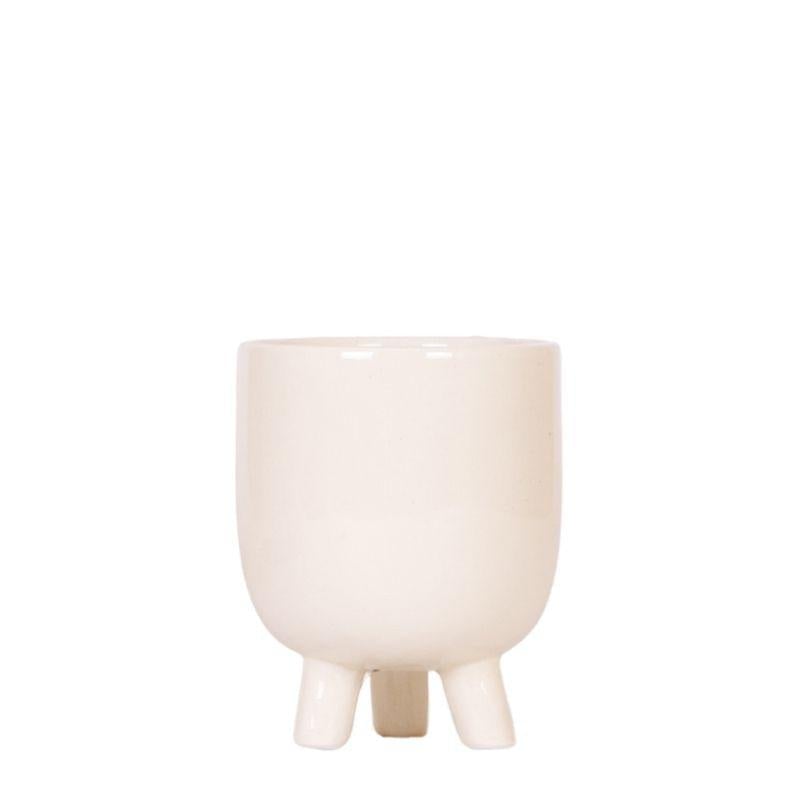 Travertine Gummy bloempot voor orchidee – keramische sierpot Ø9 cm